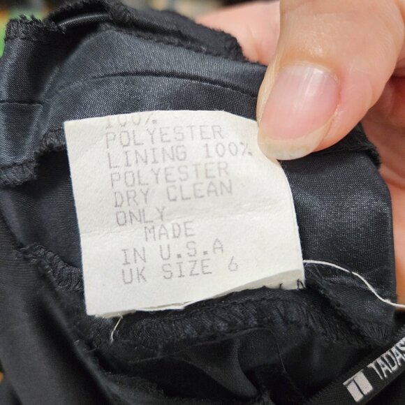 VTG 90s Tadashi Collection Midi Dress Sz 4 Black Holiday Party Cocktail - Picture 11 of 11